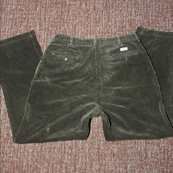 Vintage Ralph Lauren olive green men’s corduroy pants pleated front 36x32 - Picture 11 of 15